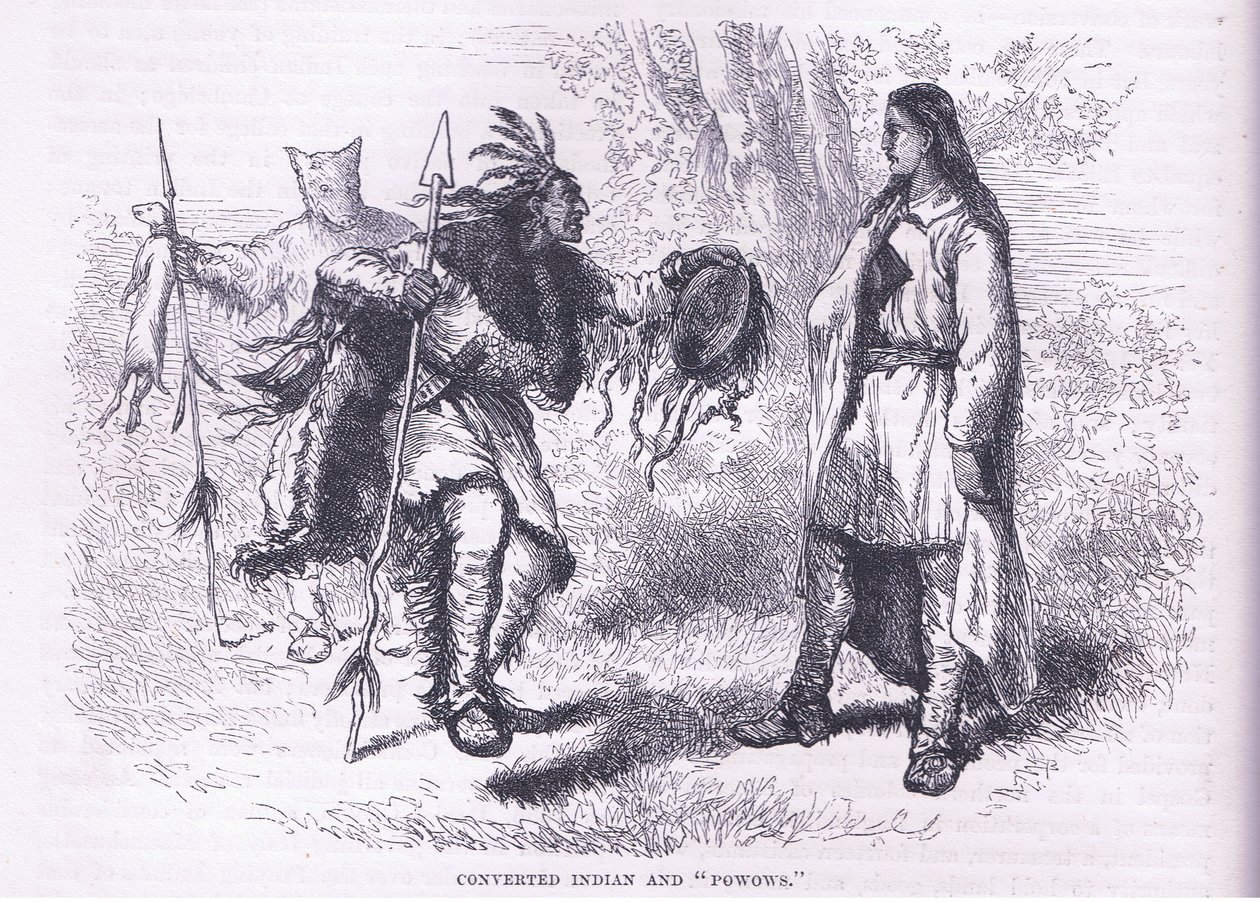 Nawróceni Indianie „Powows” 1695, ilustracja z pubu Cassell
