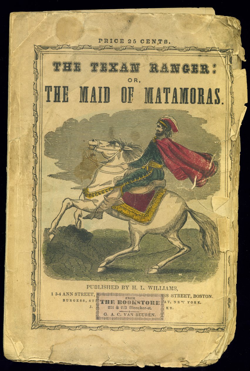 Okładka The Texan Ranger: czyli pokojówka z Matamoras, opowieść o wojnie meksykańskiej, autorstwa Josepha Holta Ingrahama (1809-60) autorstwa American School