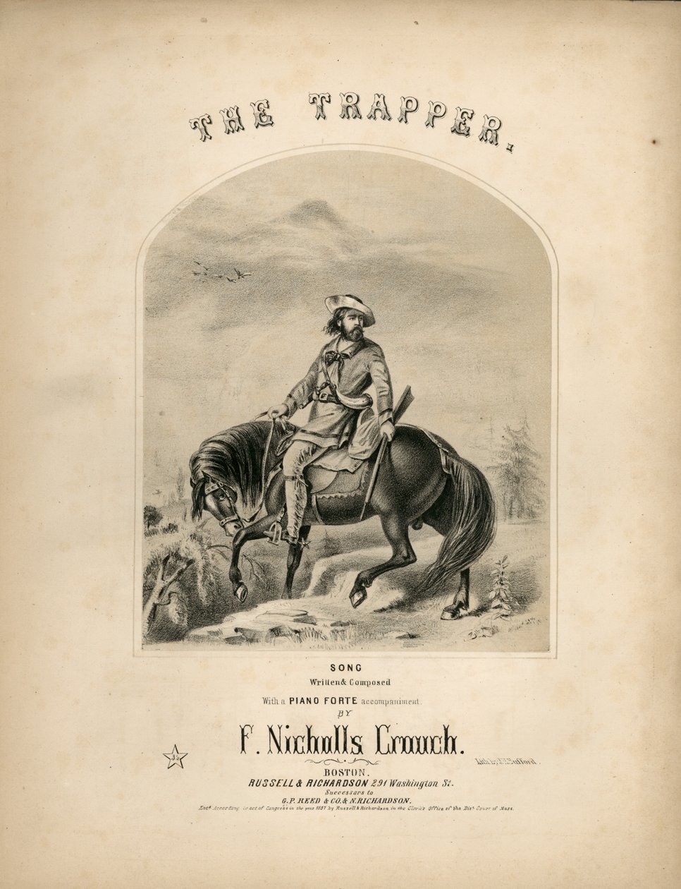 Okładka karty nutowej Trapera, 1857 autorstwa American School