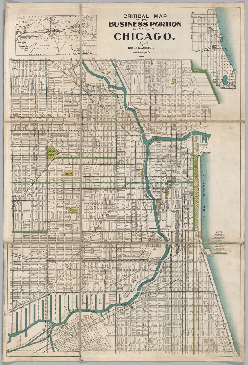 Krytyczna mapa biznesowej części Chicago autorstwa American School