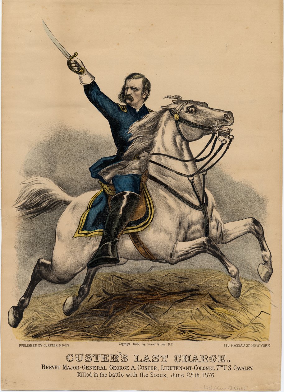 Custers ostatnie oskarżenie, wyd. autorstwa Currier i Ives, 1876 autorstwa American School