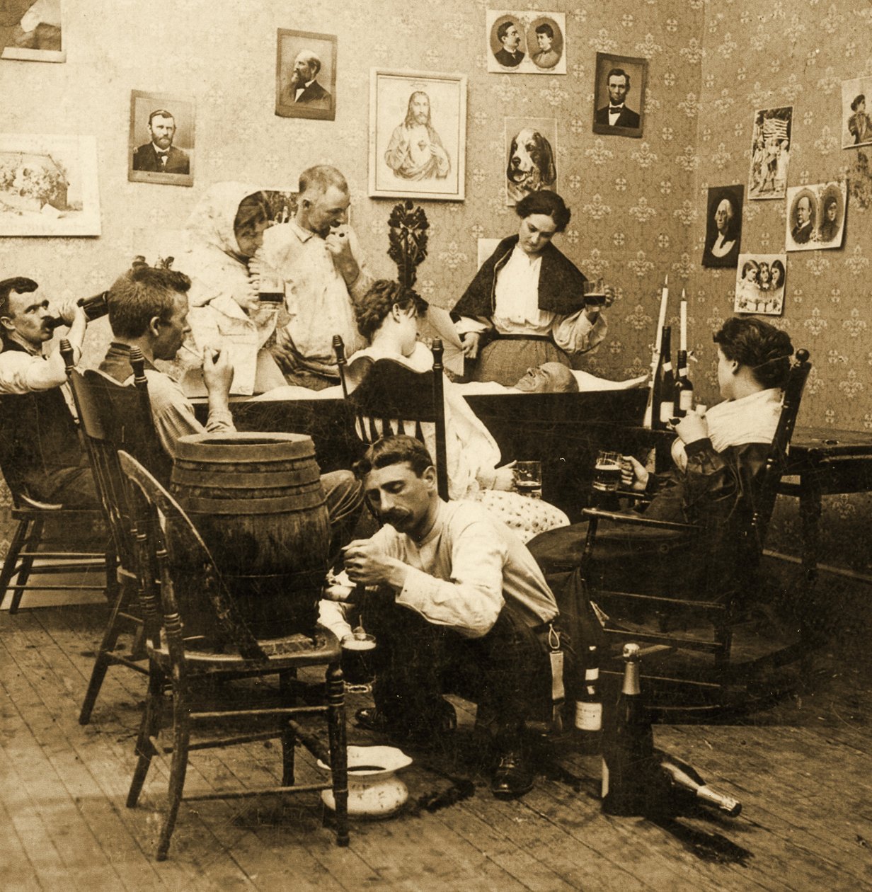 Fragment z McCarthys Wake (część 1), 1899 (stereograf) autorstwa American School