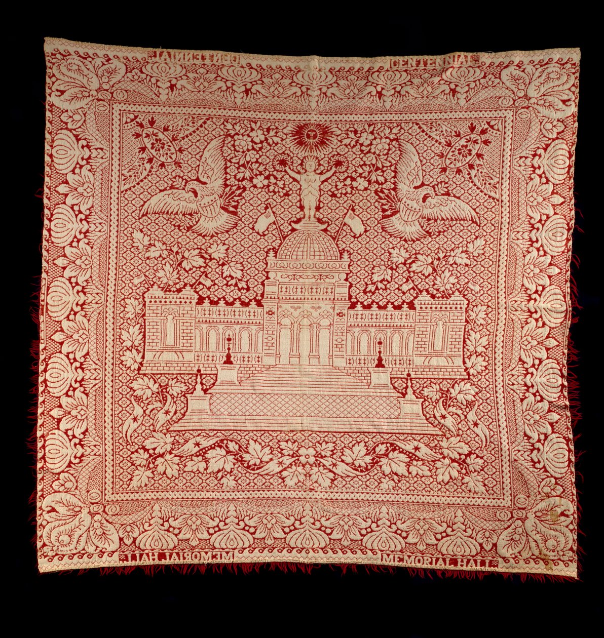 Narzuta o podwójnym splocie, ok.1876 (bawełna i wełna) autorstwa American School