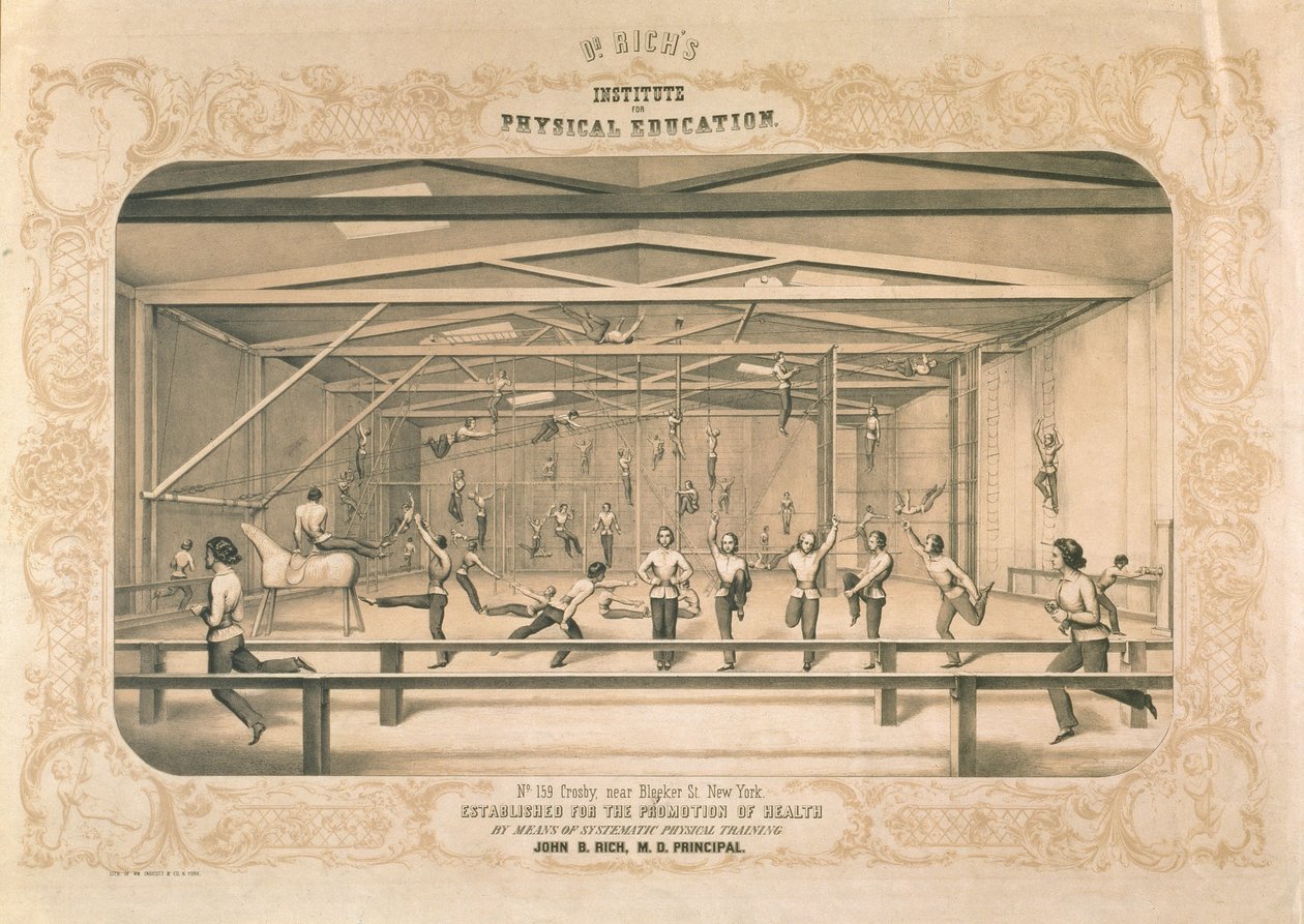 Instytut Wychowania Fizycznego dr Richsa, grawerowany i wyd. przez Wm. Endicott & Co, Nowy Jork, 1850 autorstwa American School