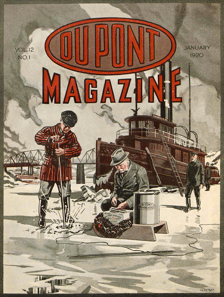 DuPont Dynamite, przednia okładka magazynu DuPont, styczeń 1920 autorstwa American School