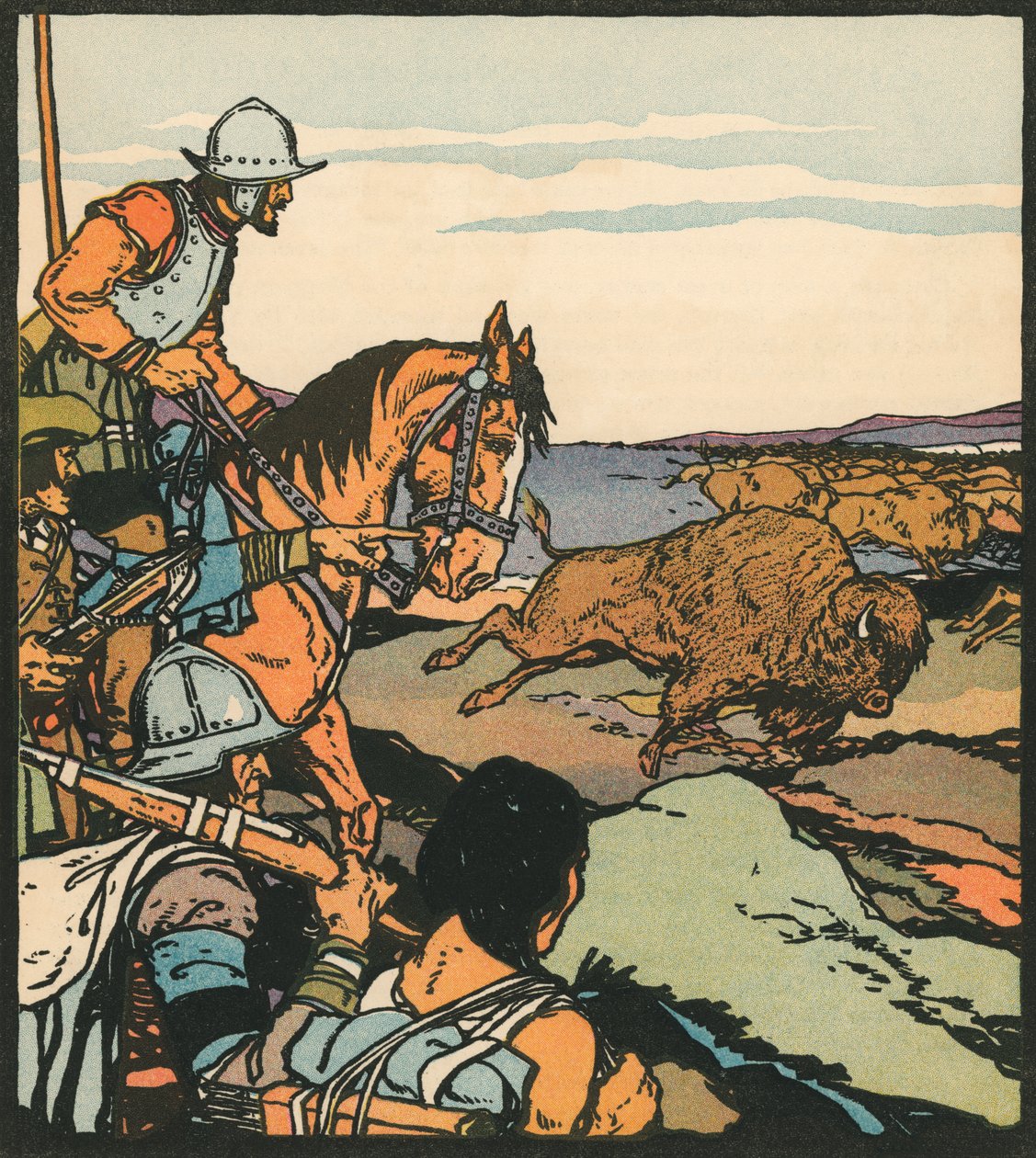 Odkrywcy: Francisco Vasquez de Coronado w Kansas autorstwa American School