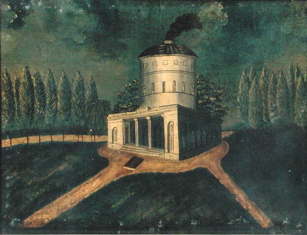 Fairmount Waterworks, c.1838 (olej na płótnie) autorstwa American School