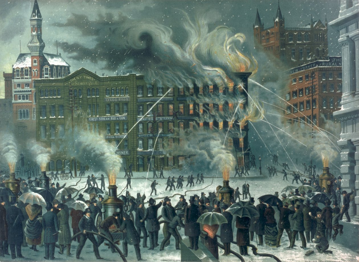 Fire in the New York World Building, poświęcony naszym dzielnym strażakom, wyd. przez W.M. Bruns, 1882 autorstwa American School