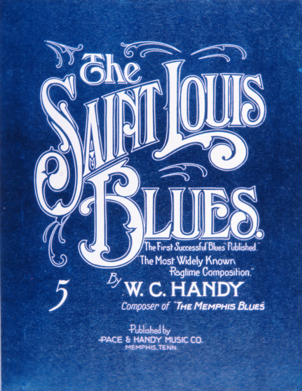 Przednia okładka „The Saint Louis Blues”, autorstwa W.C. Handy (1873-1958) 1941 (kolor lito) autorstwa American School