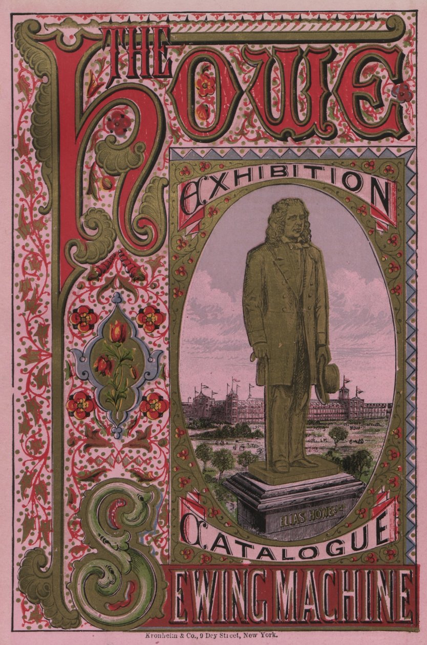 Przednia okładka Katalogu Wystawy Maszyn do Szycia Howe, 1876 r autorstwa American School