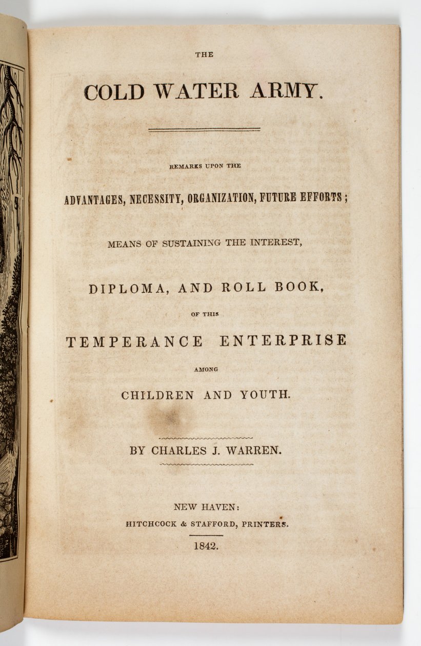 Frontyspis do The Cold Water Army Pledge autorstwa Charlesa J. Warrena, 1842 r autorstwa American School