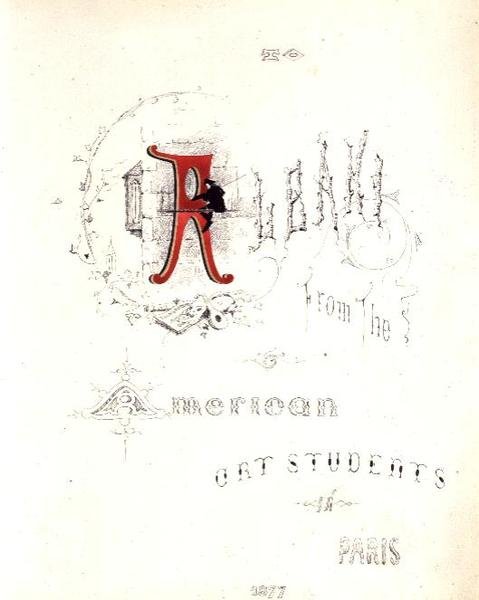 Frontispiece z albumu poświęconego Albaniemu z American Art Students w Paryżu autorstwa American School