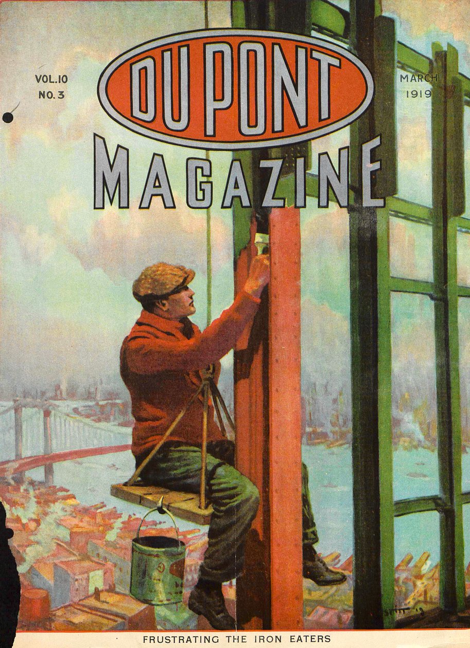 Frustrating the Iron Eater, przednia okładka magazynu DuPont, marzec 1919 autorstwa American School