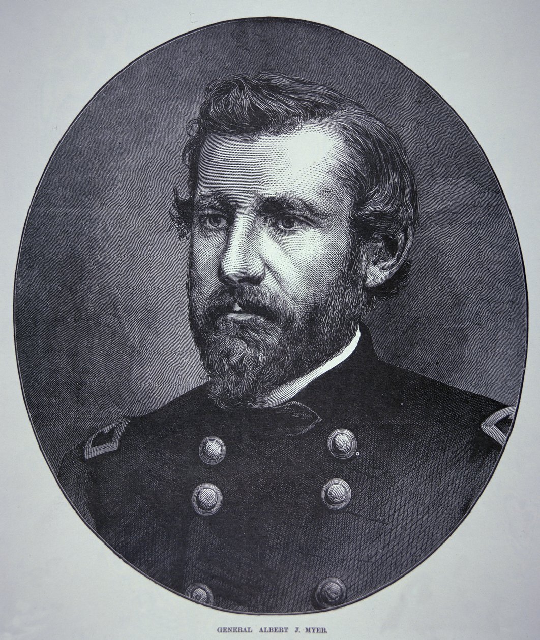 Generał Albert James Myer (1828-80) (grawerowanie) autorstwa American School