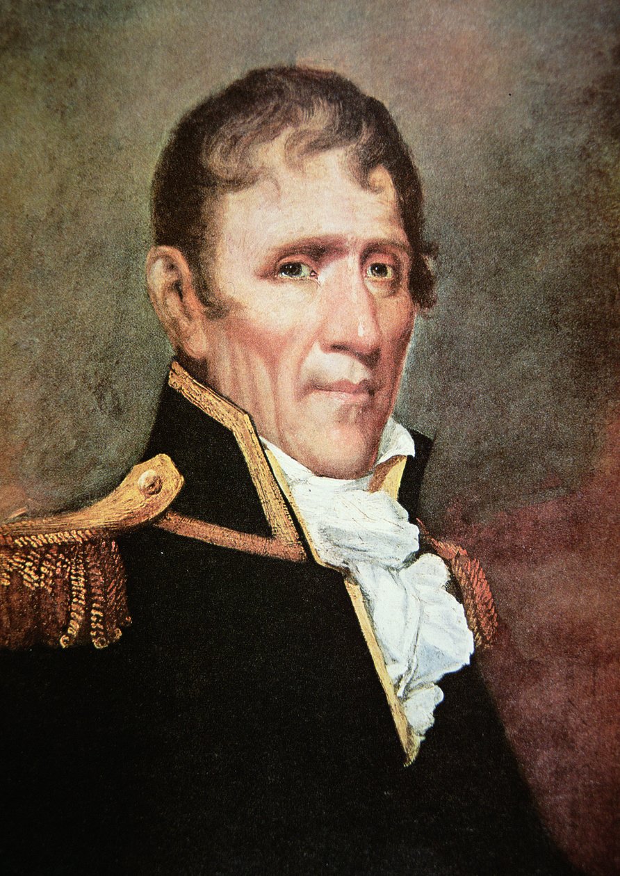 Generał Andrew Jackson (kolor lito) autorstwa American School