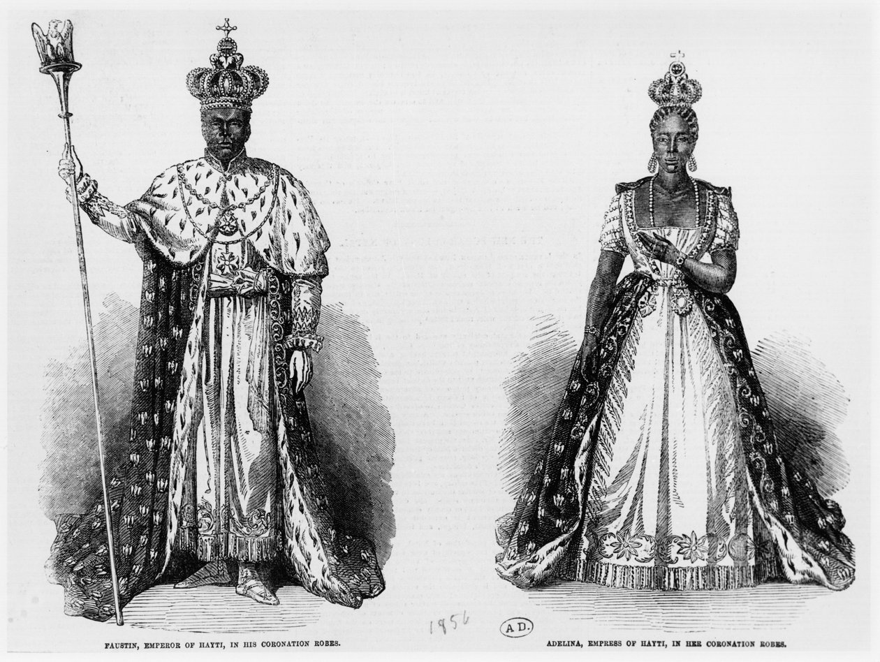 Generał Faustin Soulouque (c.1785-1867) jako cesarz Haiti i Adelina jako cesarzowa Haiti, 1856 autorstwa American School