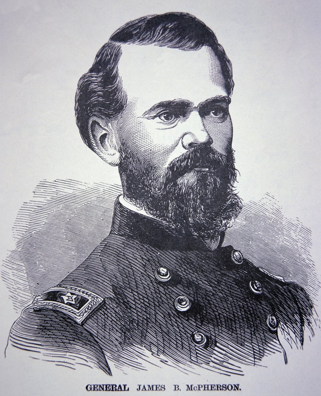 Generał James Birdseye McPherson (1828-64) (grawerowanie) autorstwa American School