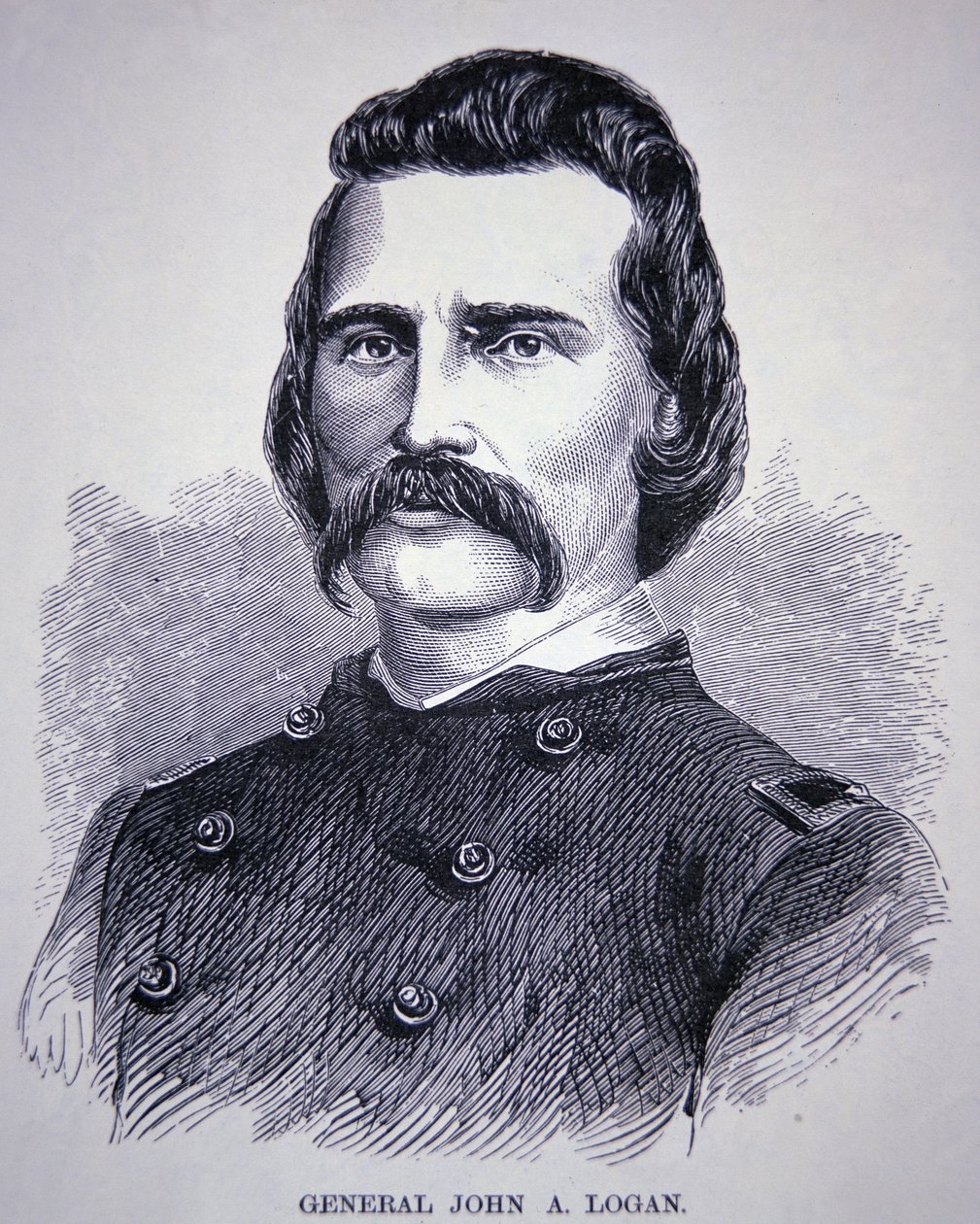 Generał John Alexander Logan (1826-86) (grawerowanie) autorstwa American School