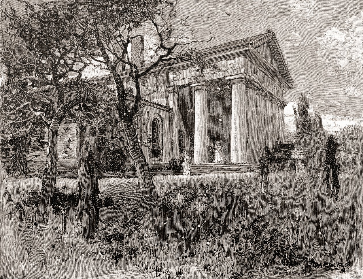 Dom generała Roberta E. Lee, Arlington, Wirginia, w XIX wieku, z "The Century Illustrated Monthly Magazine", opublikowanego w 1884 r. (rycina) autorstwa American School