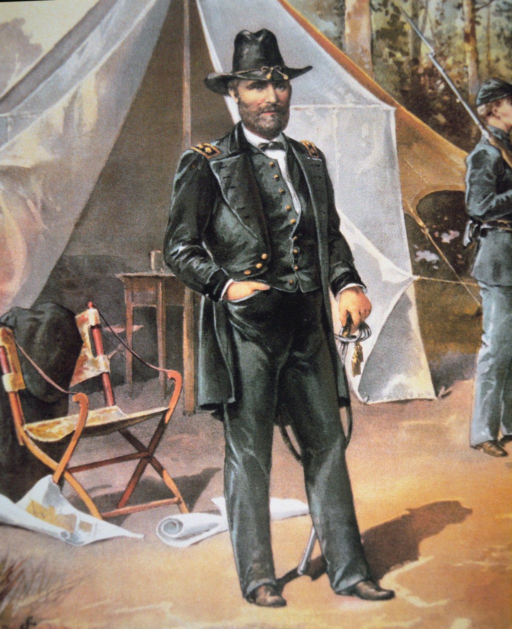 Generał Ulysses Simpson Grant (kolor lito) autorstwa American School