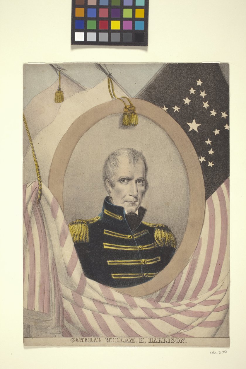 Generał Willam [Sic] H. Harrison (litografia ręcznie kolorowana) autorstwa American School