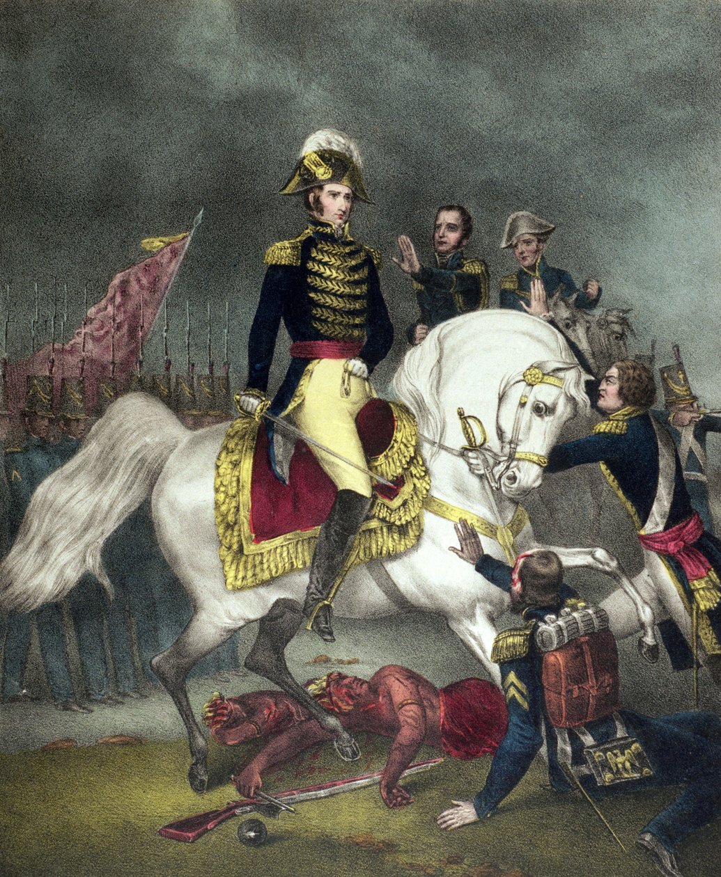 Generał William Henry Harrison w bitwie pod Tippecanoe w 1811 r. autorstwa American School