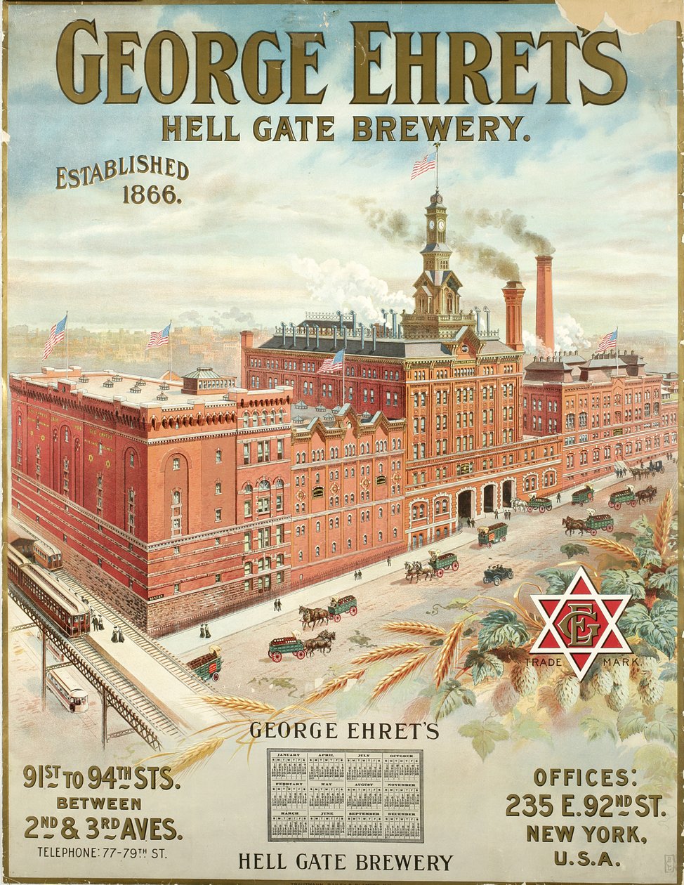 George Ehrets Hell Gate Brewery, założony w 1866 r. autorstwa American School