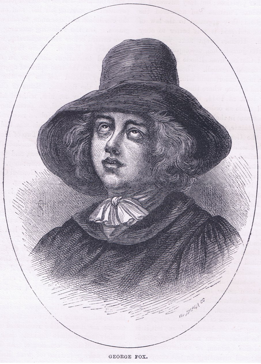 George Fox 1651, ilustracja z pubu Cassells History of the United States. autorstwa Pettera i Galpina c.1890 autorstwa American School