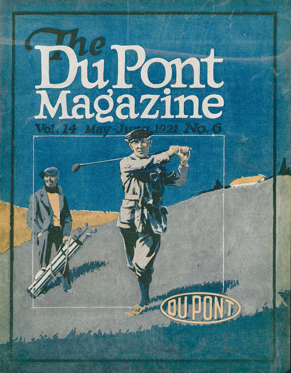 Gra w golfa, przednia okładka magazynu DuPont, maj-czerwiec 1921 autorstwa American School