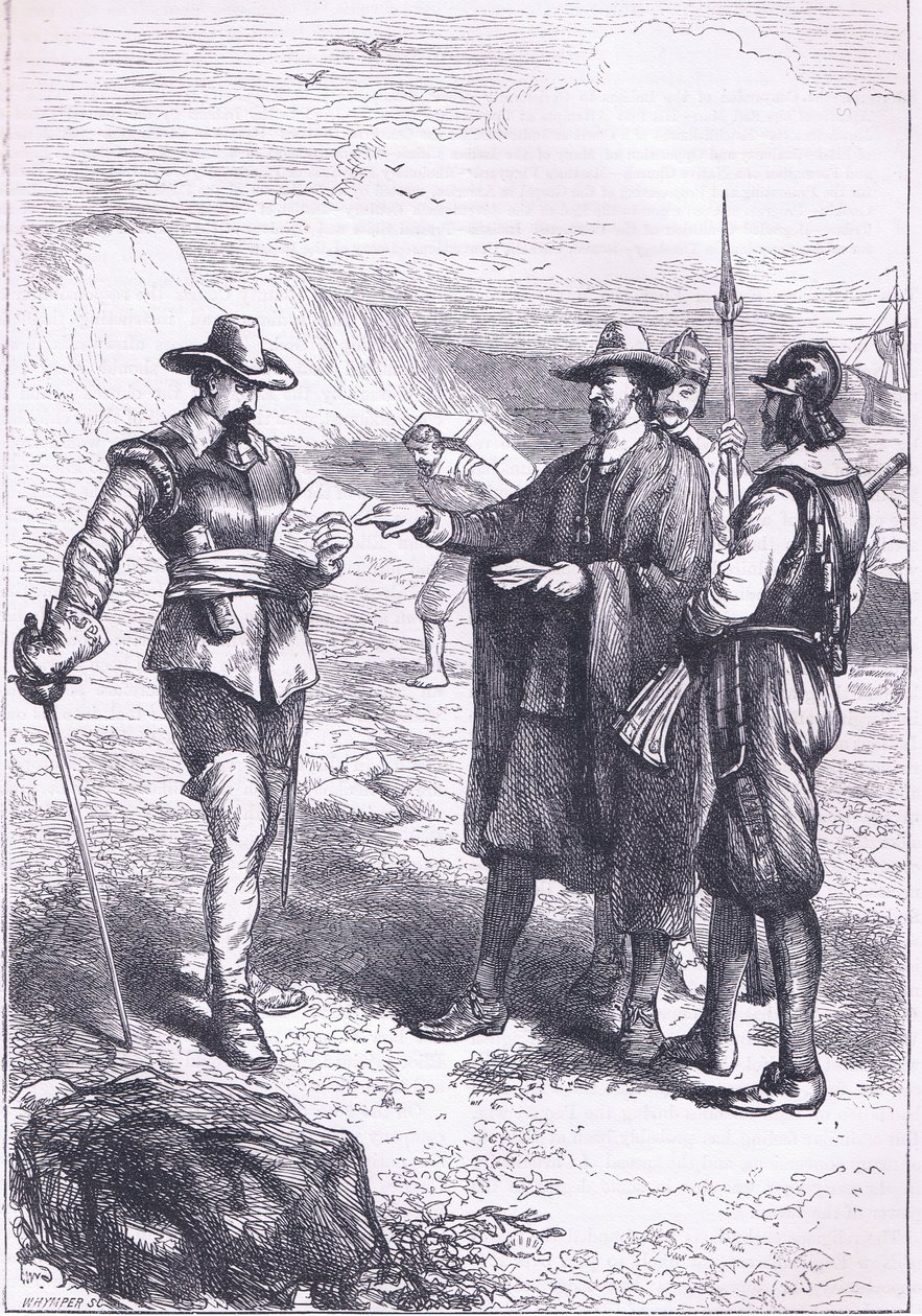 Lądowanie Gortona (1646), ilustracja z pubu Cassell