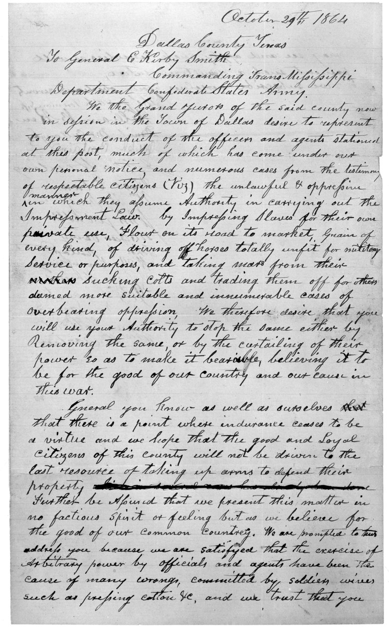 List Wielkiego Jury, 1864 autorstwa American School