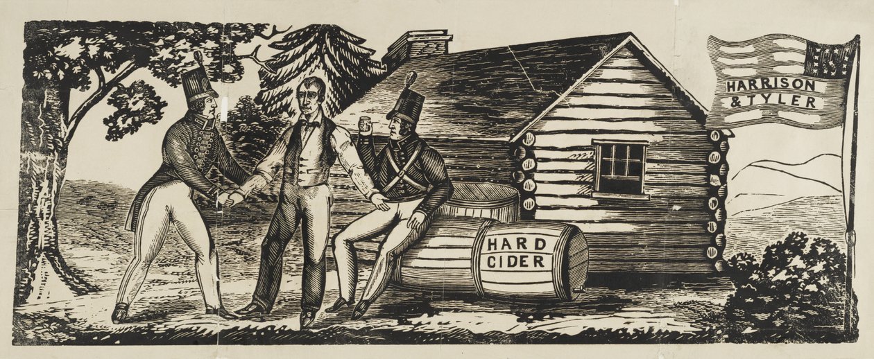 Emblemat kampanii „Harrison i Tyler” autorstwa American School