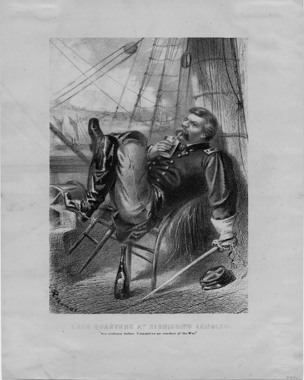 Kwatera główna w Harrisons Landing: Zobacz dowody przed Komitetem Prowadzenia Wojny, podpisane przez Potomac, c.1862 autorstwa American School