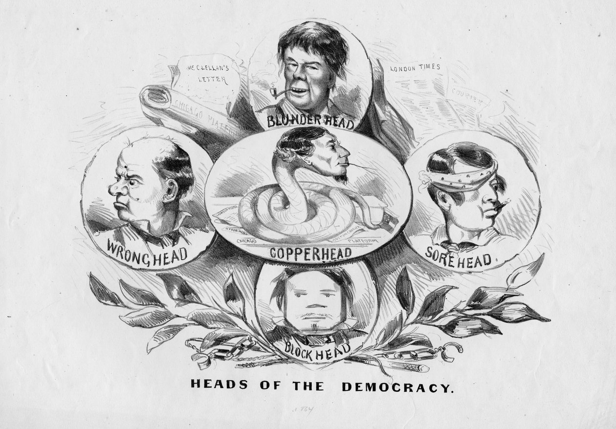 Heads of the Democracy, wyd. Currier i Ives, Nowy Jork, ok. 1864 r. autorstwa American School