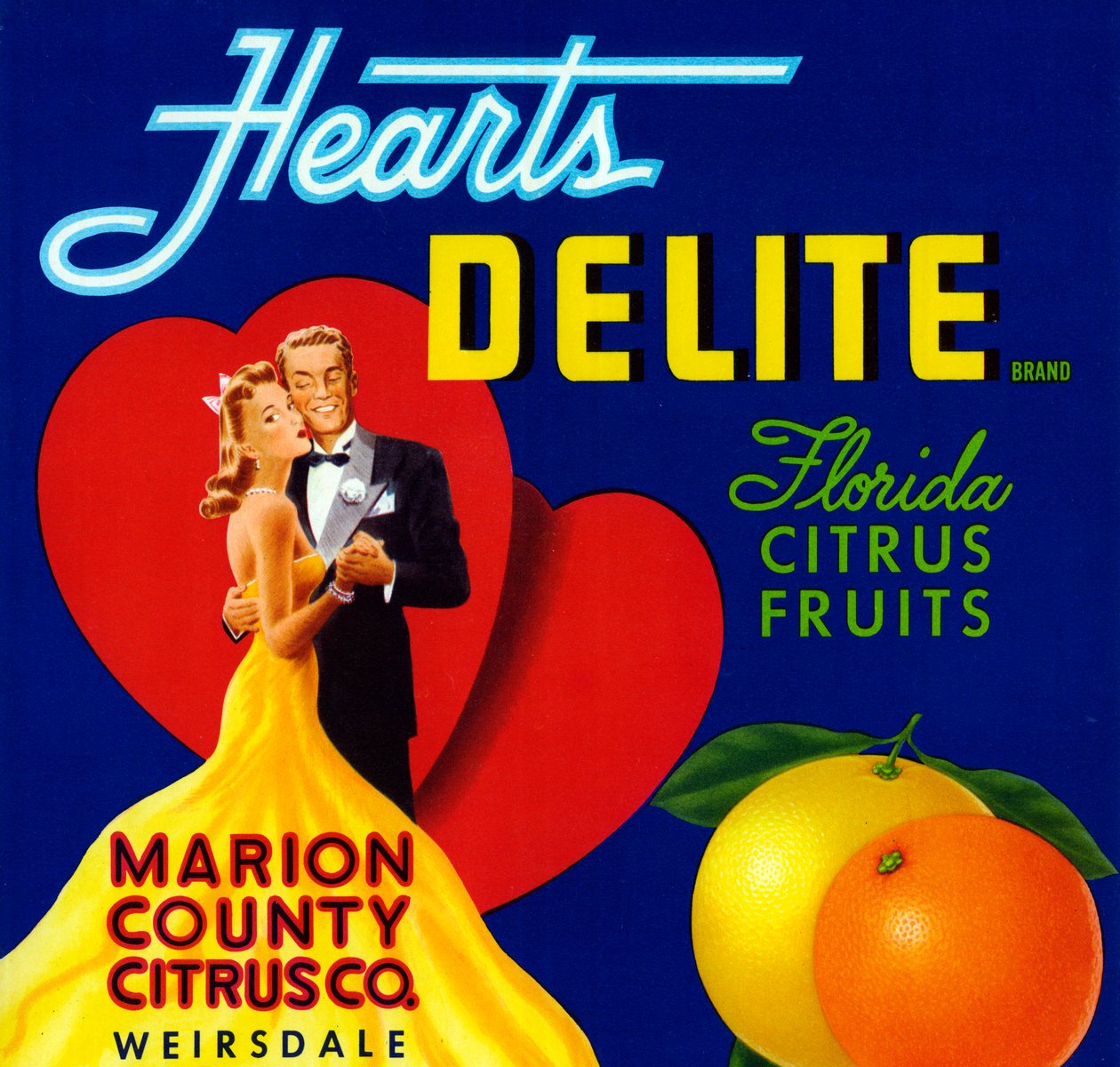 Etykieta Hearts Delite Fruit Crate, c.1920 (litografia) autorstwa American School