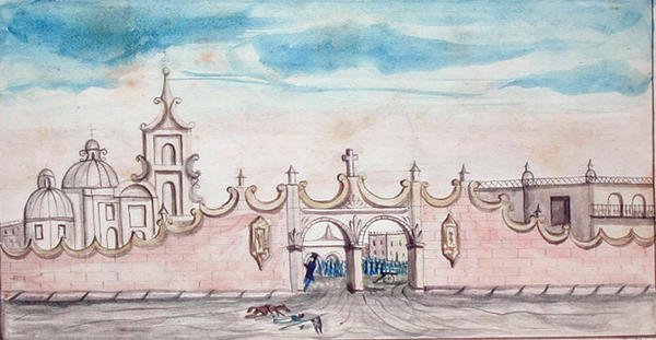 Huamantla, Meksyk (akwarela na papierze) autorstwa American School