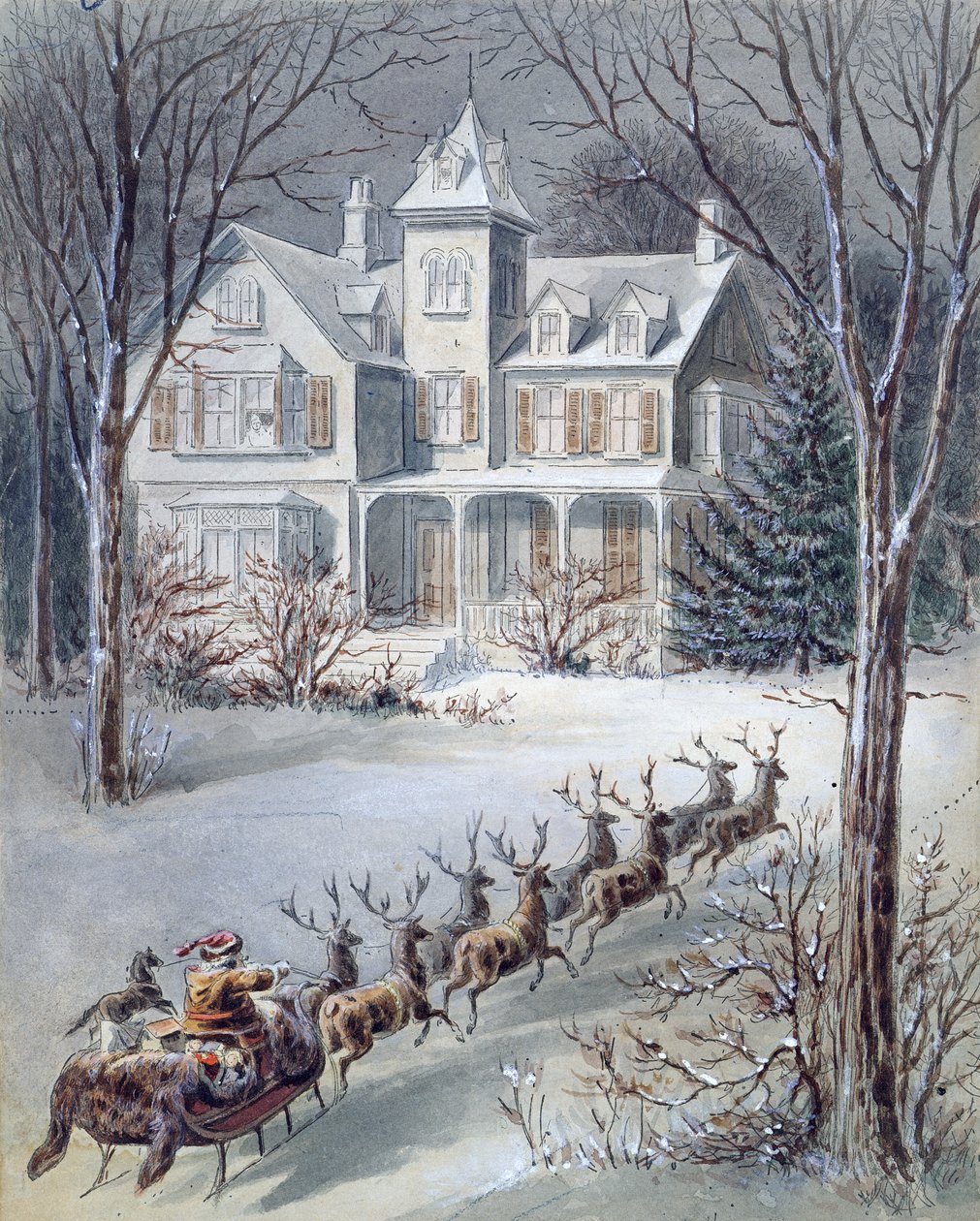 Ilustracja z Twas the Night Before Christmas autorstwa profesora Clementa Clarke
