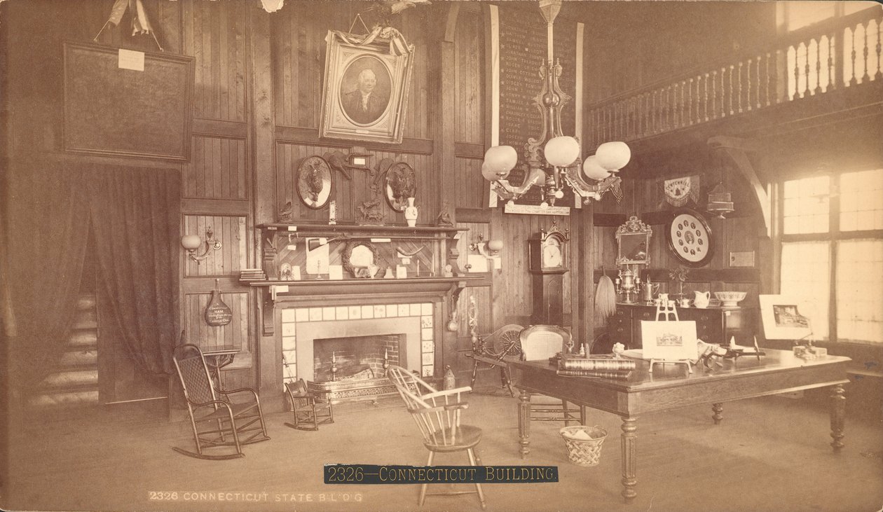 Wnętrze budynku stanowego Connecticut (odbitka srebrna) autorstwa American School