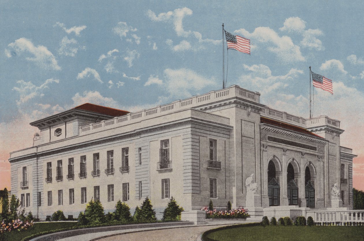 Międzynarodowy Związek Republik Amerykańskich, Waszyngton DC (kolorowa litografia) autorstwa American School