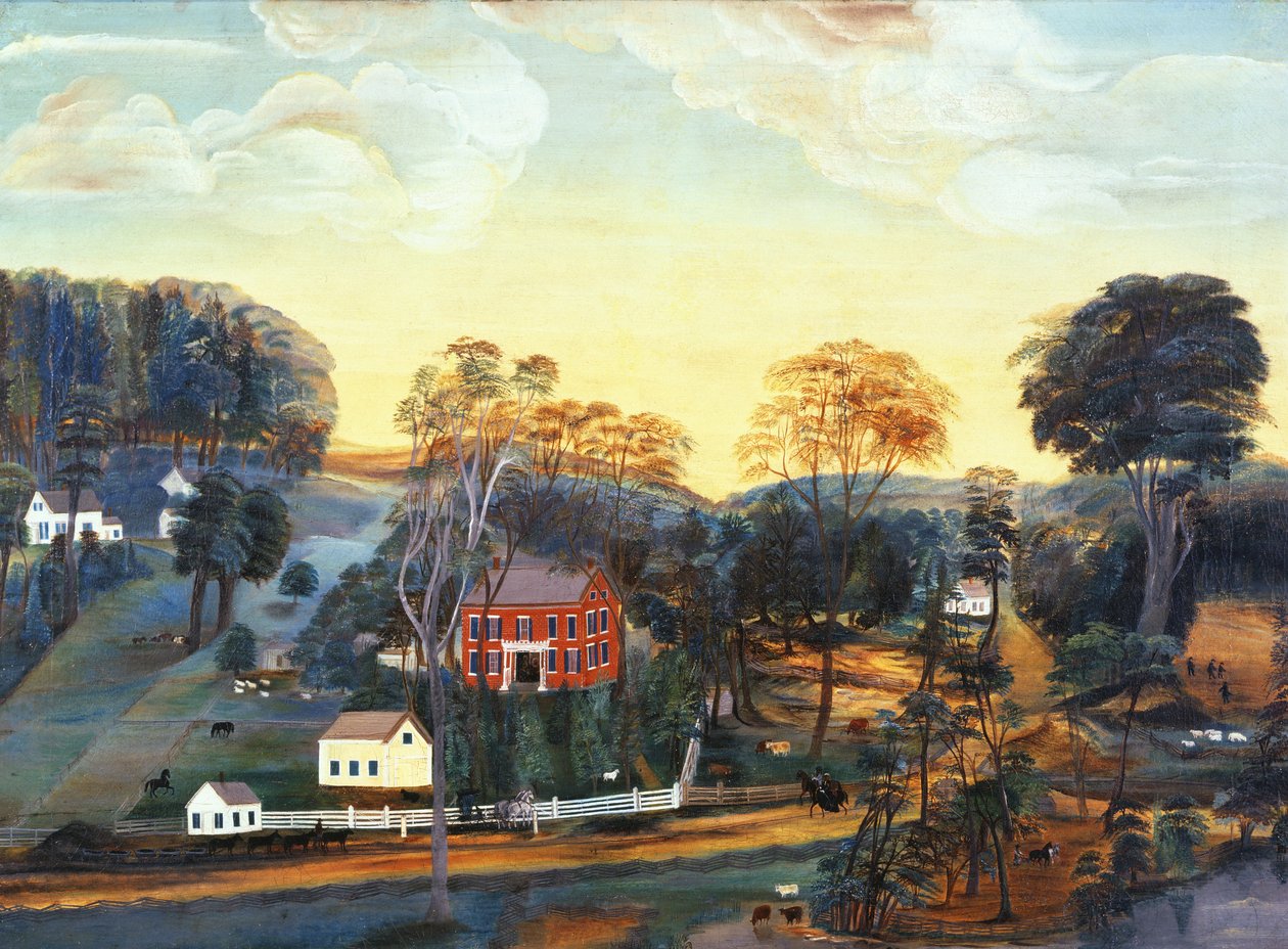 Farma i kopalnia Isaaca Powersa, ok. 1800 (olej na płótnie) autorstwa American School