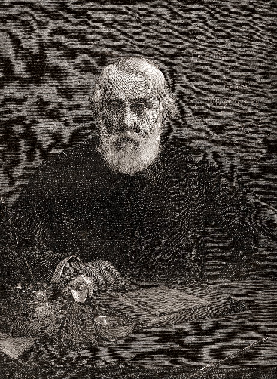 Iwan Siergiejewicz Turgieniew, z „The Century Illustrated Monthly Magazine”, publikacja 1884 (drewno) autorstwa American School