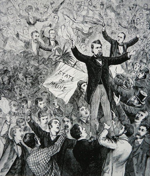 James G. Blaine (1830-93) (grawerowanie) autorstwa American School