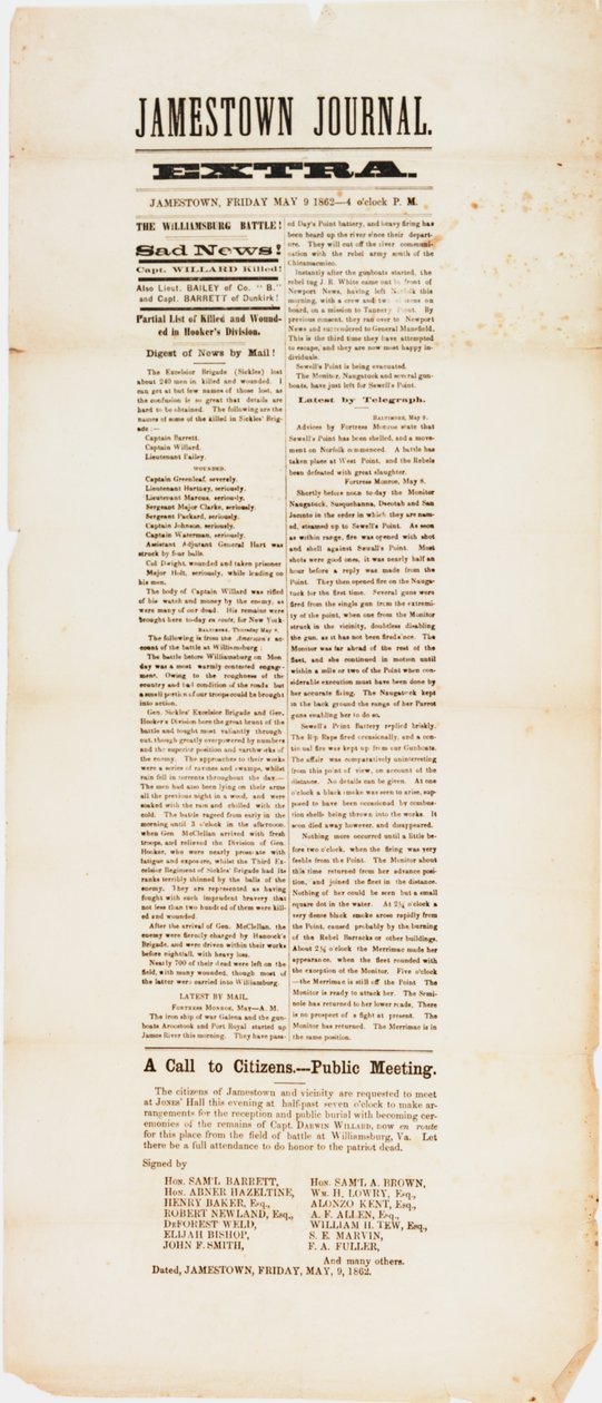 Dodatkowy dziennik Jamestown, 9 maja 1862 r autorstwa American School