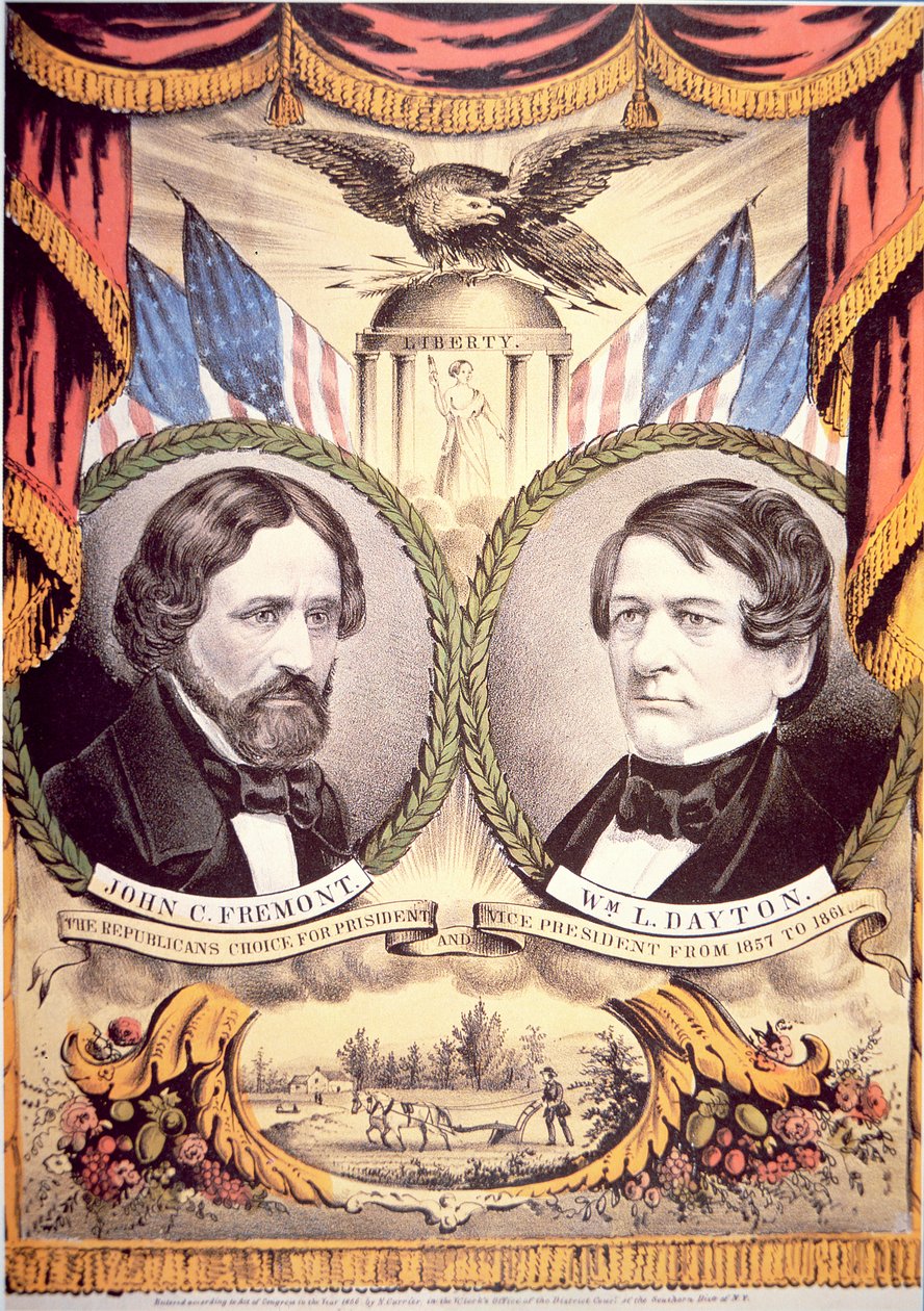 Plakat Partii Republikańskiej Johna Charlesa Fremonta autorstwa American School