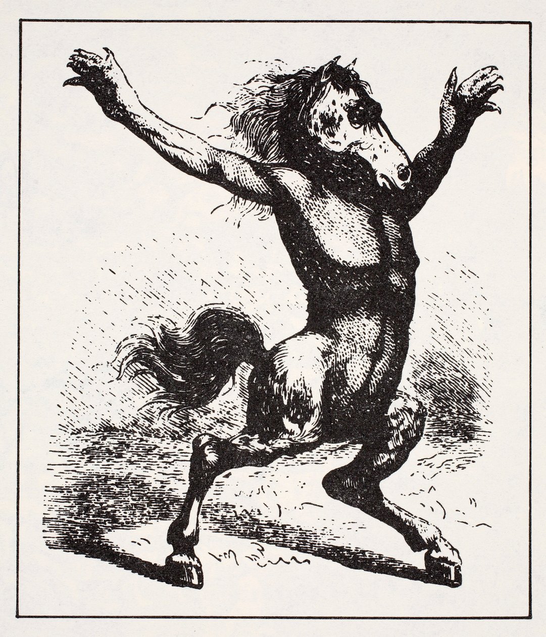 Kelpie Water Demon, ze Światowego przewodnika po gnomach, wróżkach, elfach i innych małych ludziach Thomasa Keightleya (1789-1872) Opublikowane 1880, (Grawerowanie BW) autorstwa American School
