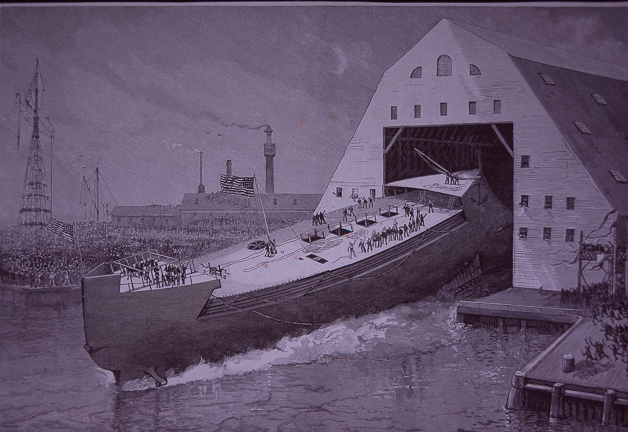 Wystrzelenie USS Maine, osiem lat przed zatopieniem autorstwa American School