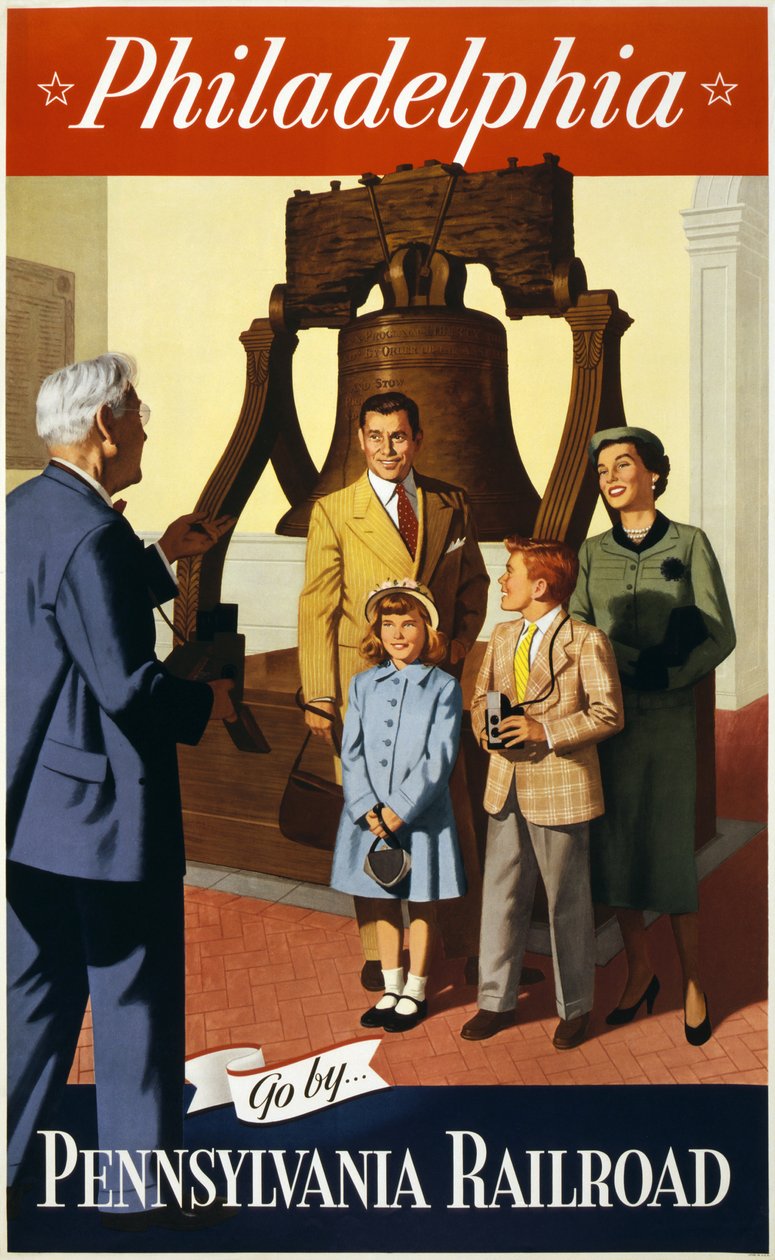 Plakat podróżny Dzwon Wolności autorstwa American School