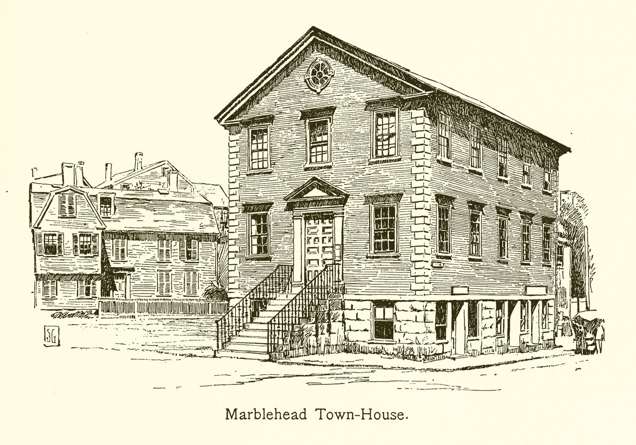 Marblehead Town-House (grawerunek) autorstwa American School