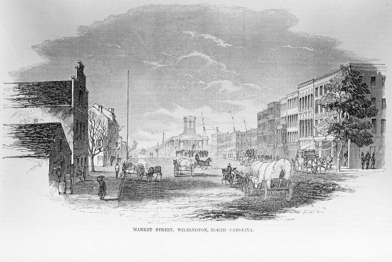 Market Street, Wilmington, Karolina Północna, 24 lutego 1855 r. autorstwa American School