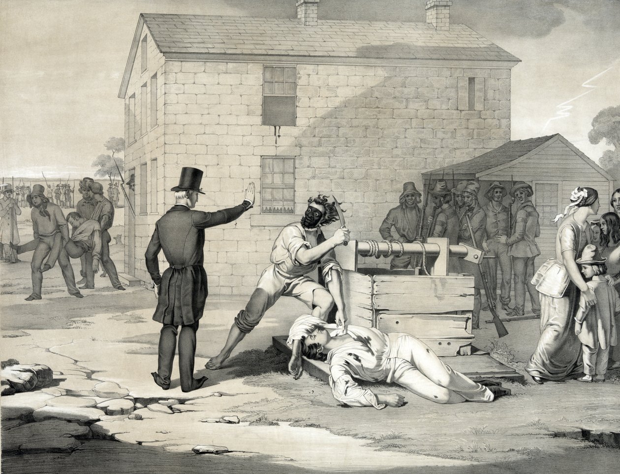 Męczeństwo Józefa i Hyruma Smithów w więzieniu w Kartaginie, 27 czerwca 1844, 1851 autorstwa American School